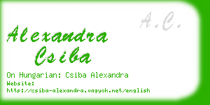 alexandra csiba business card